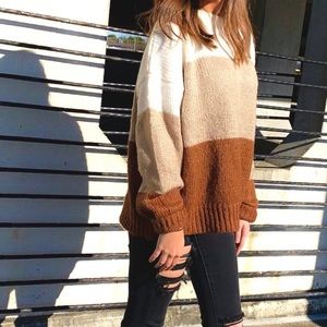 Pink Lily Color Block Sweater